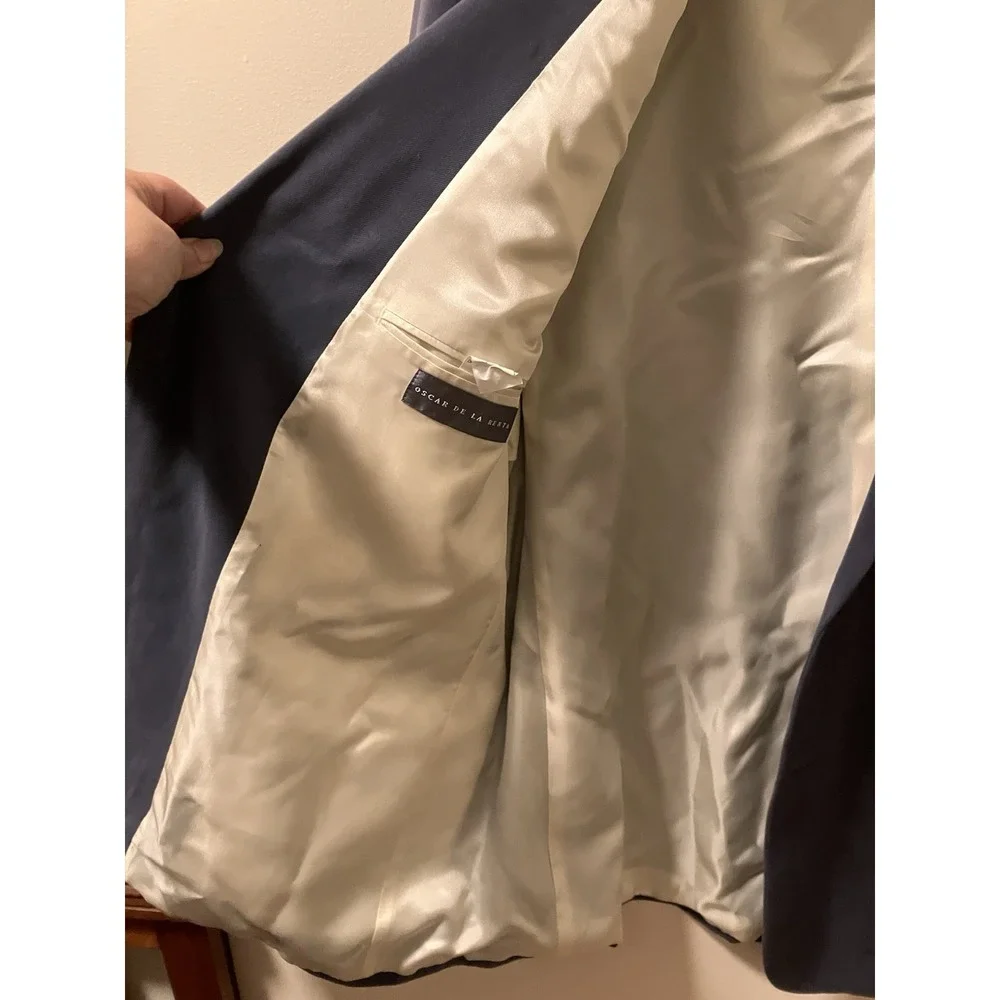 Oscar de la‎ Renta Men's Blazer Silk Blue 48R NWT $250 Luxury Event Wedding